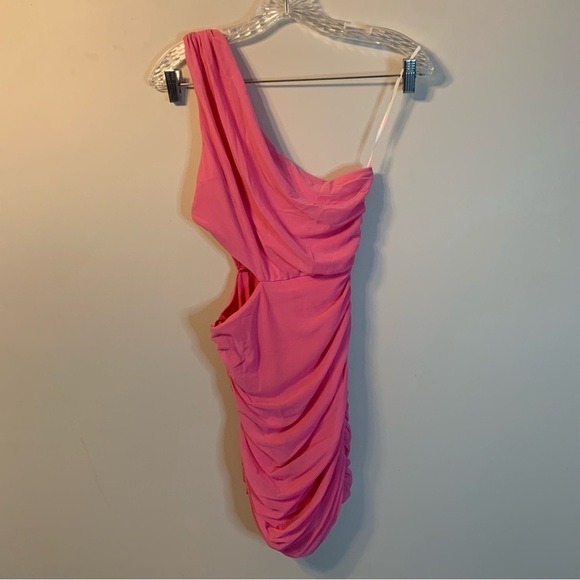 Hello Molly Pink Mini Dress One Shoulder 2 - Picture 5 of 11